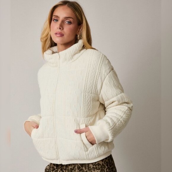 COMING SOON SNOW BUNNY QUILTED PUFFER JACKET - Picture 1 of 3